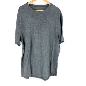 Lululemon T Shirt Size XL Mens Gray Metal Vent Tech Stripe Yoga Gym Athletic Tee